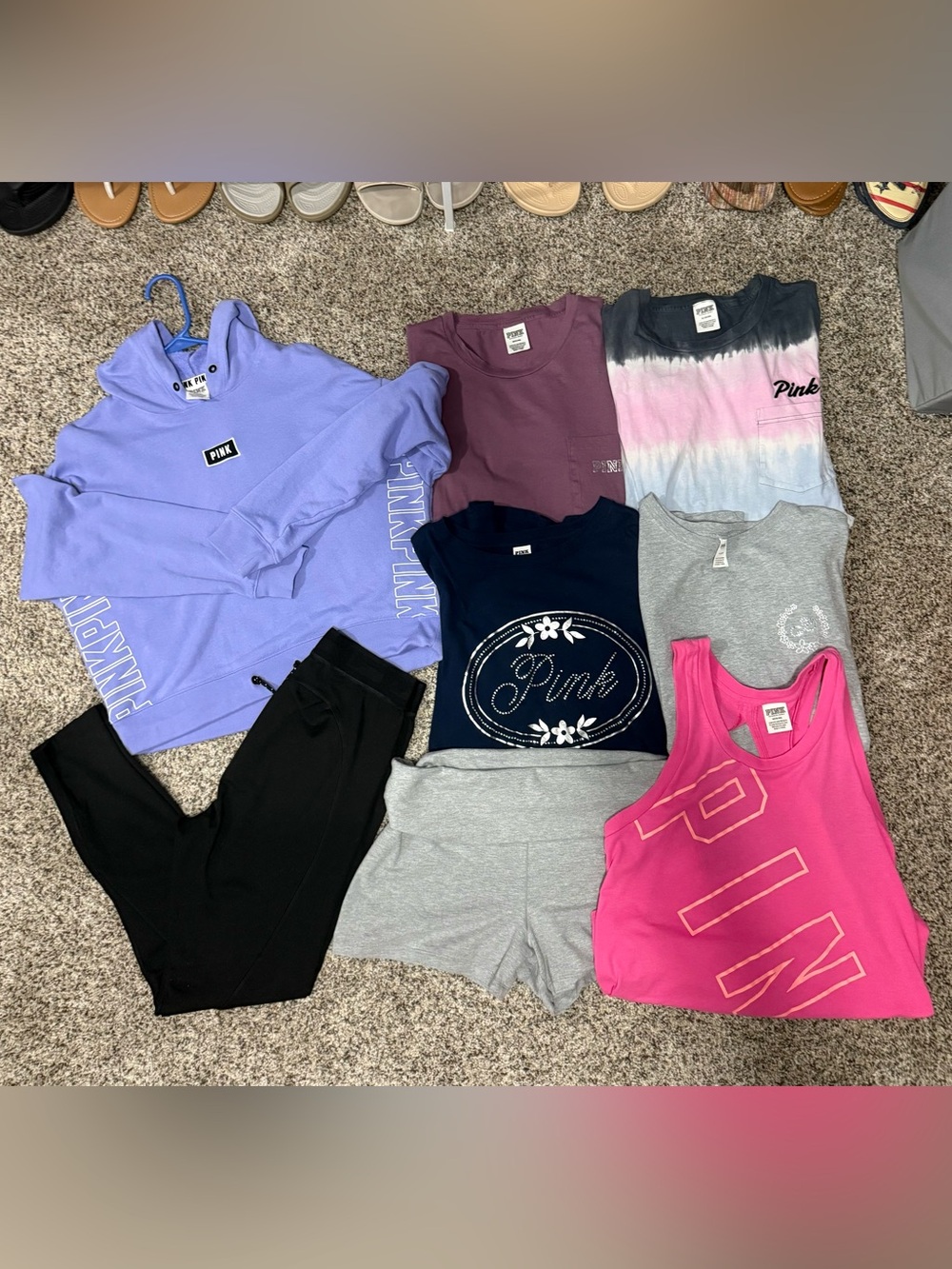 PINK Victoria's Secret Lot of 8 Assorted Tops, Leggings Shorts Price is for ALL!